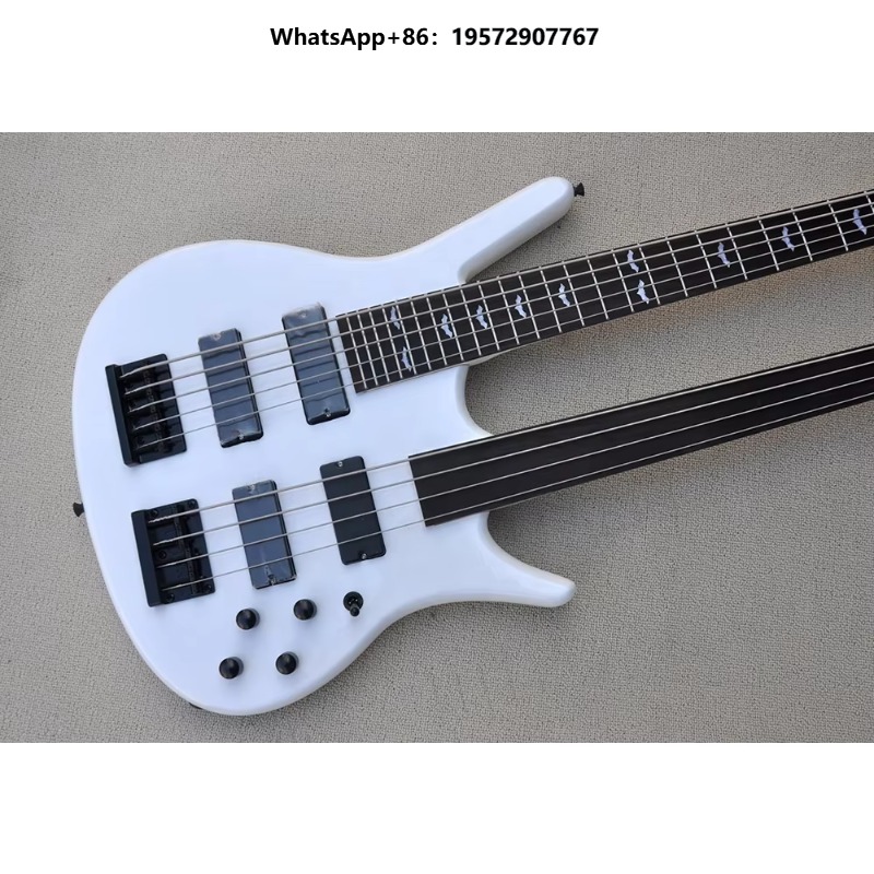 Bass Guitar Fretless - جيتار باس كهربائي بعنق مزدوج 4+5