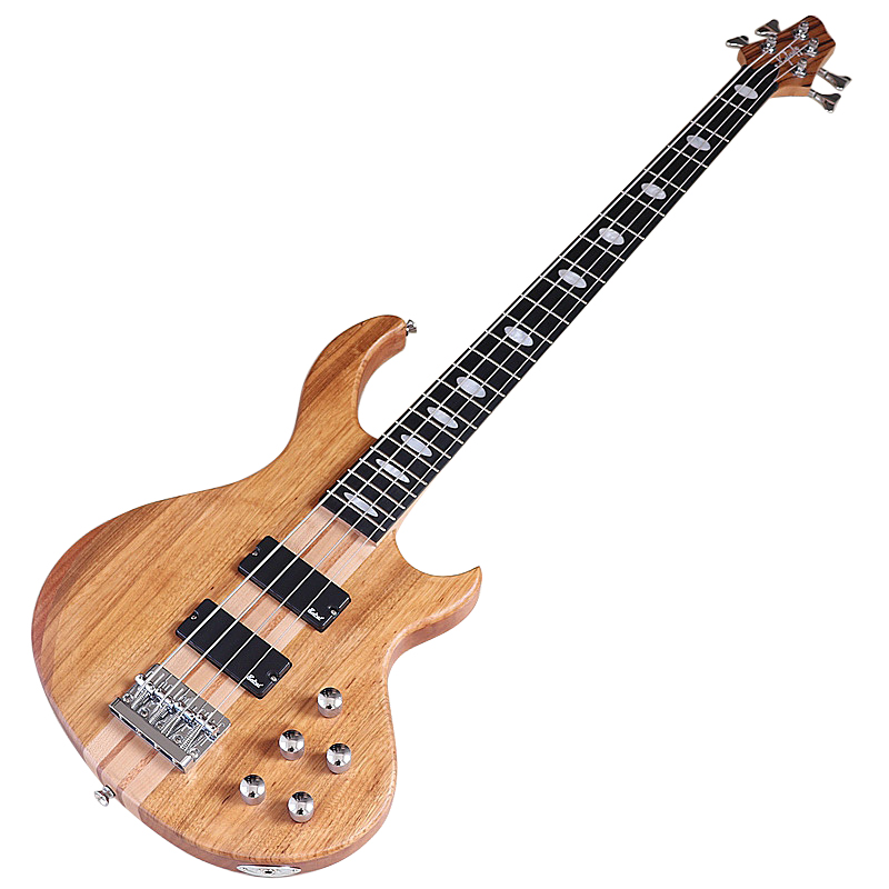 Bass Guitar Fretless - جيتار باس كهربائي نشط بأربعة أوتار،