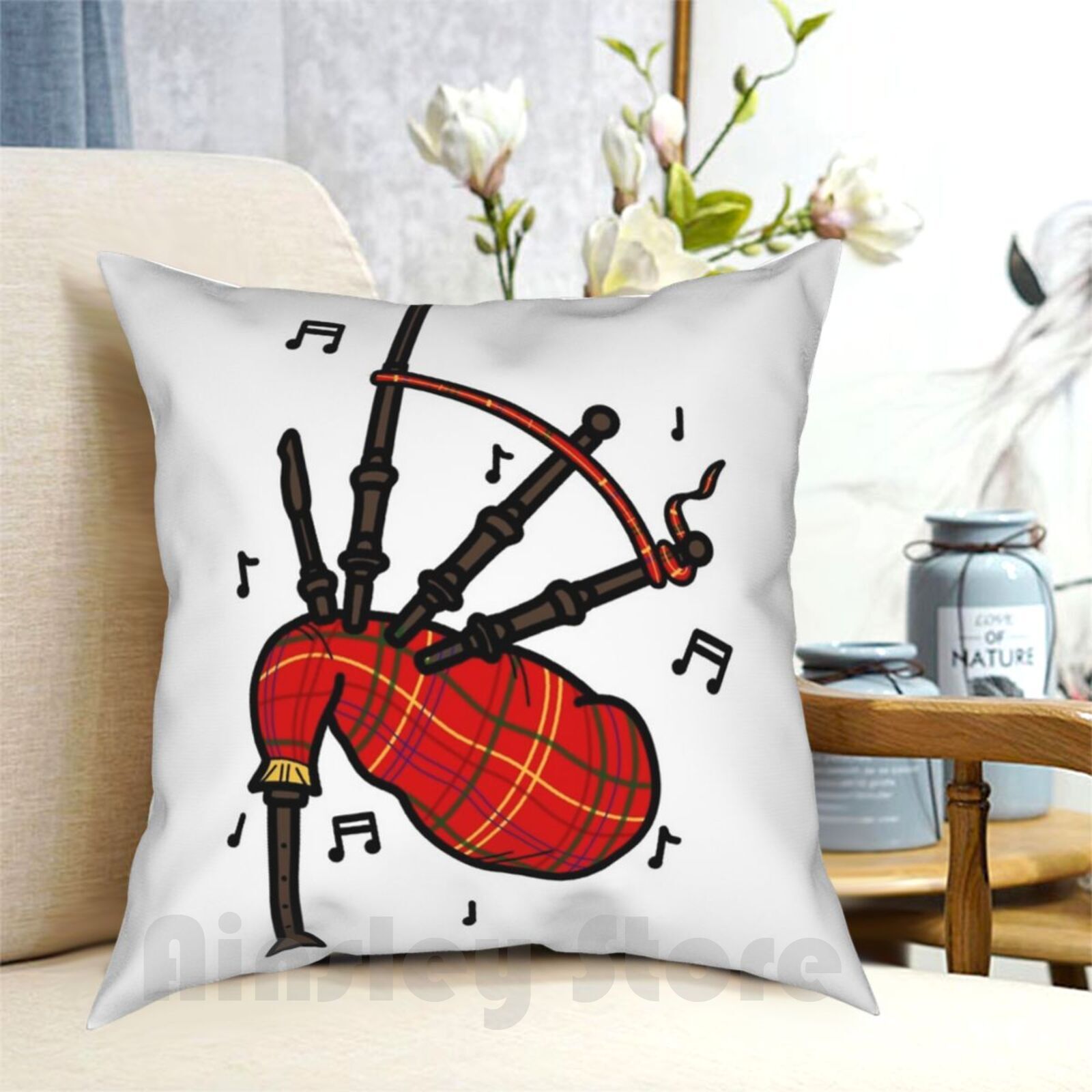 Musical Instrument In Scotland - Bagpipes كيس وسادة مطبوعة المنزل لينة