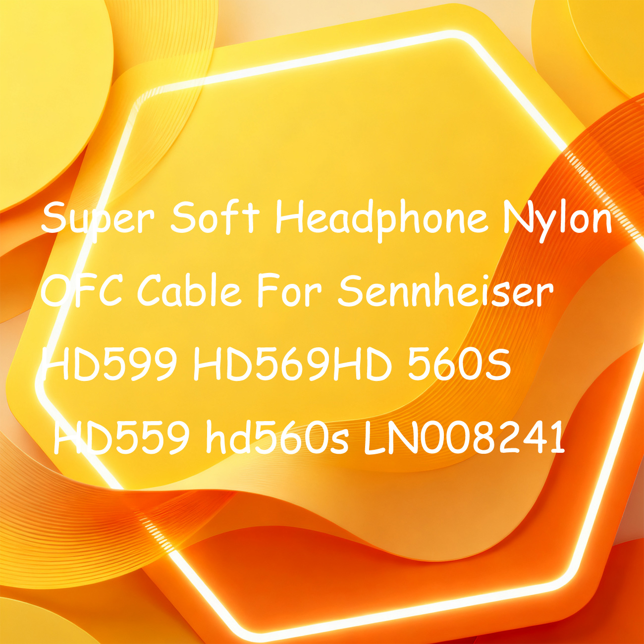 Sennheiser Headphone Hd 560S - كابل سماعات نايلون OFC فائق النعومة