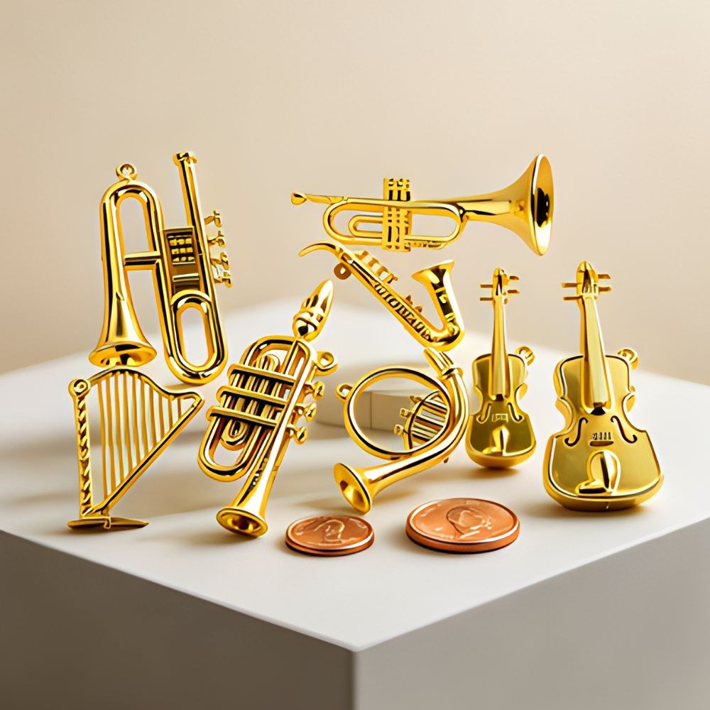Musical Instrument Xmas Ornaments - 5/18 قطعة من زينة الآلات الموسيقية