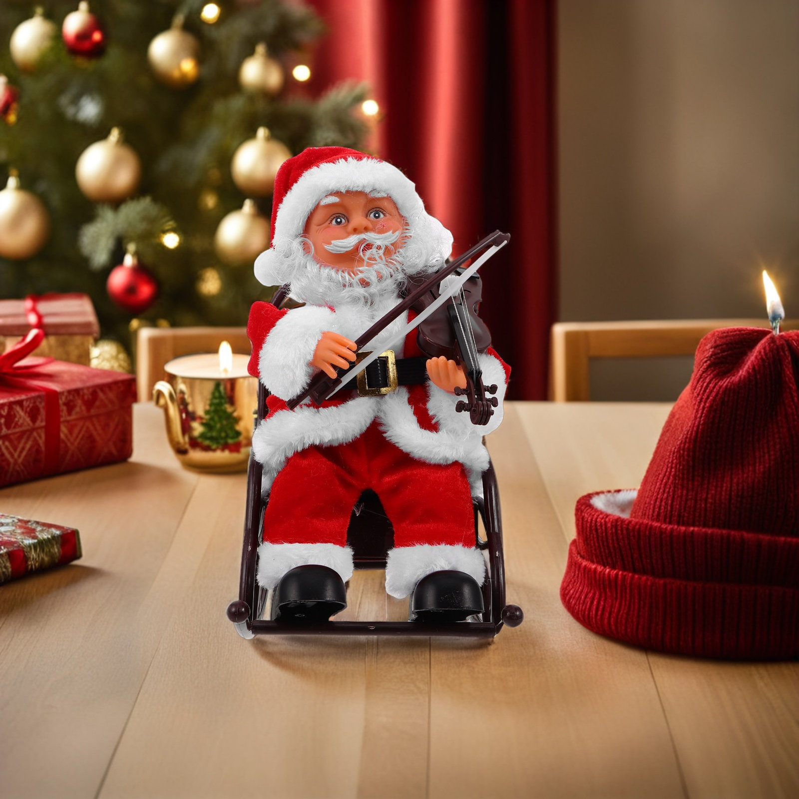 سانتا كلوز الكهربائي اللطيف مع - مراجعة Musical Instrument Xmas Ornaments وسعره