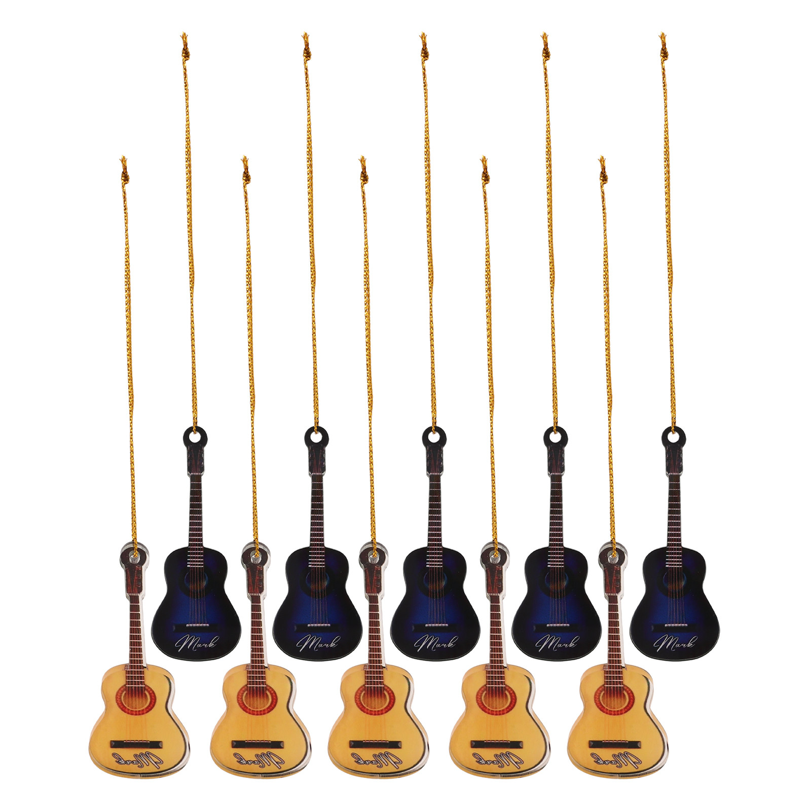 10 قطع من زينة الجيتار الصغير  - مراجعة Musical Instrument Xmas Ornaments وسعره