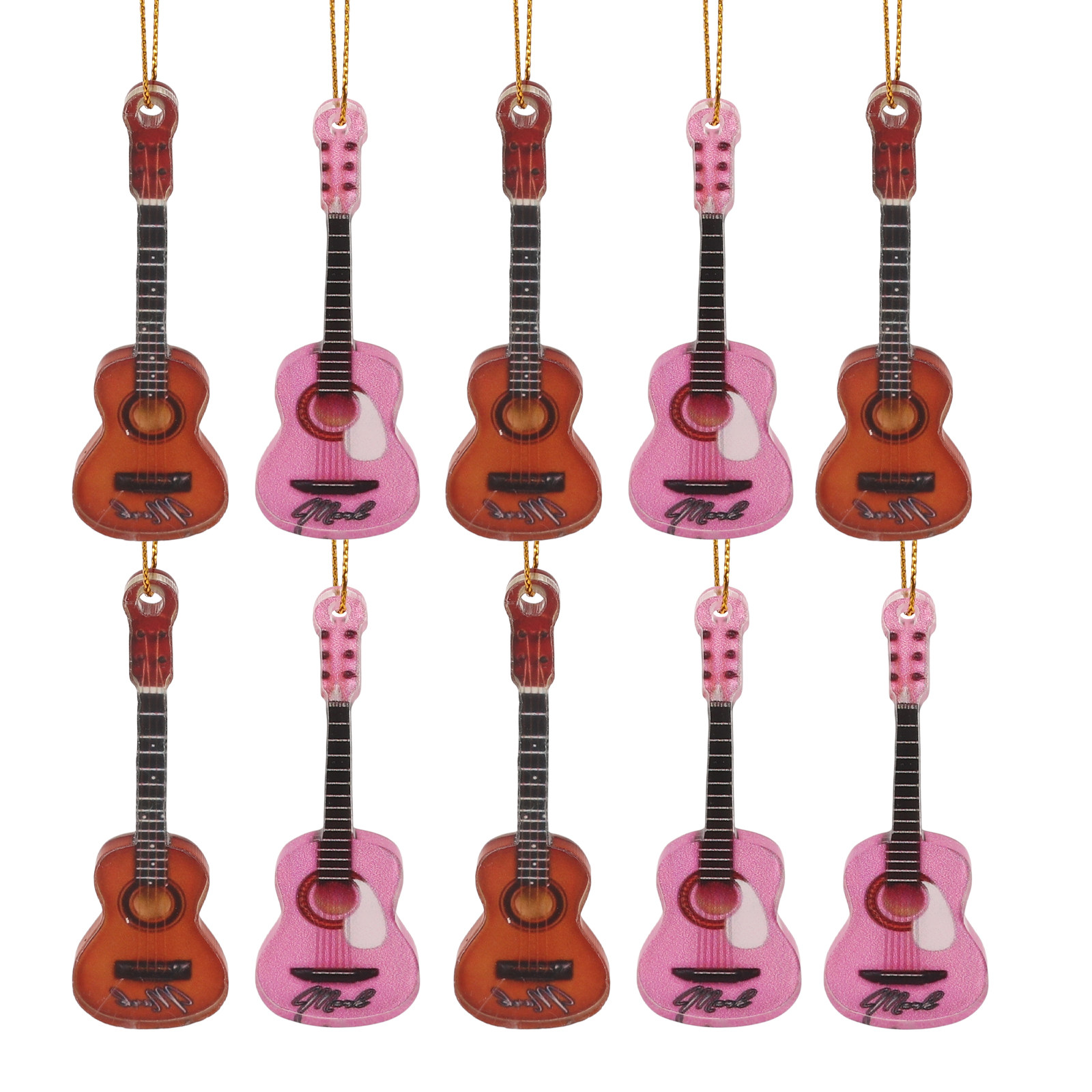 10 قطع من زينة الجيتار المعلقة - مراجعة Musical Instrument Xmas Ornaments وسعره