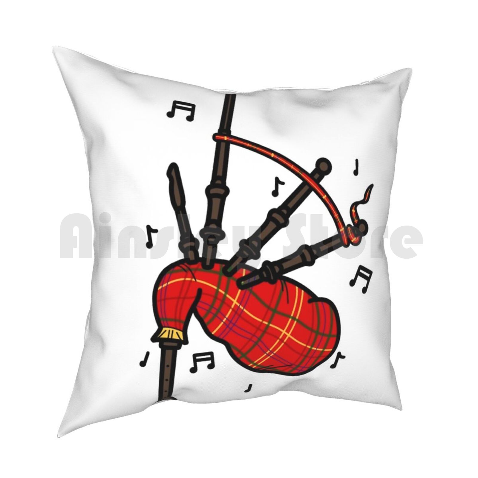 Bagpipes كيس وسادة مطبوعة المن - مراجعة Musical Instrument In Scotland وسعره