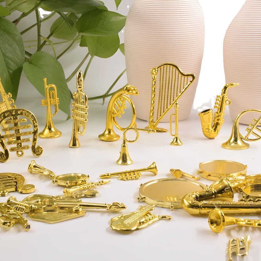 5/18 قطعة من زينة الآلات الموس - مراجعة Musical Instrument Xmas Ornaments وسعره